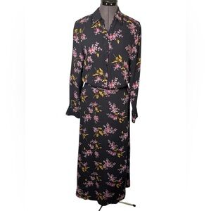 Jones New York Purple and Black Midi Pencil Skirt